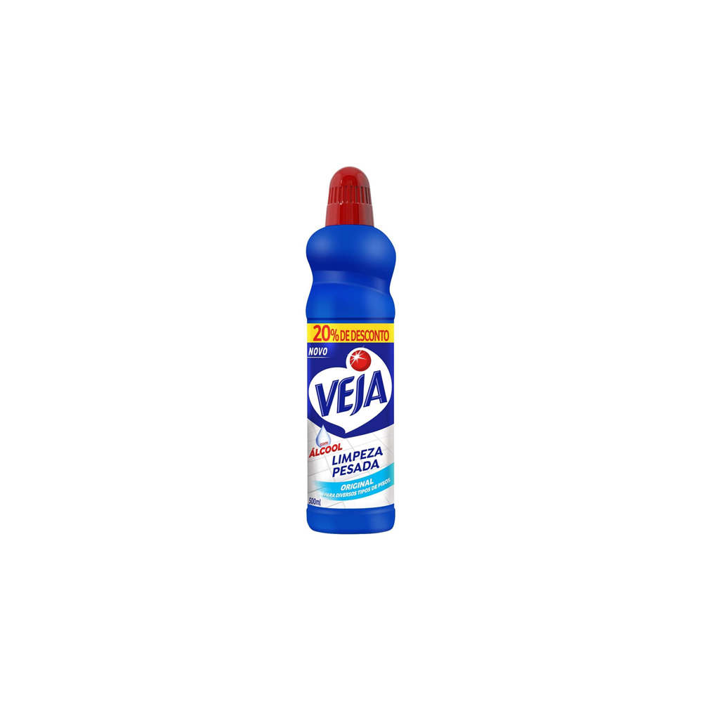 Limpa Pisos com Álcool Veja Limpeza Pesada 500mL 20% GRÁTIS