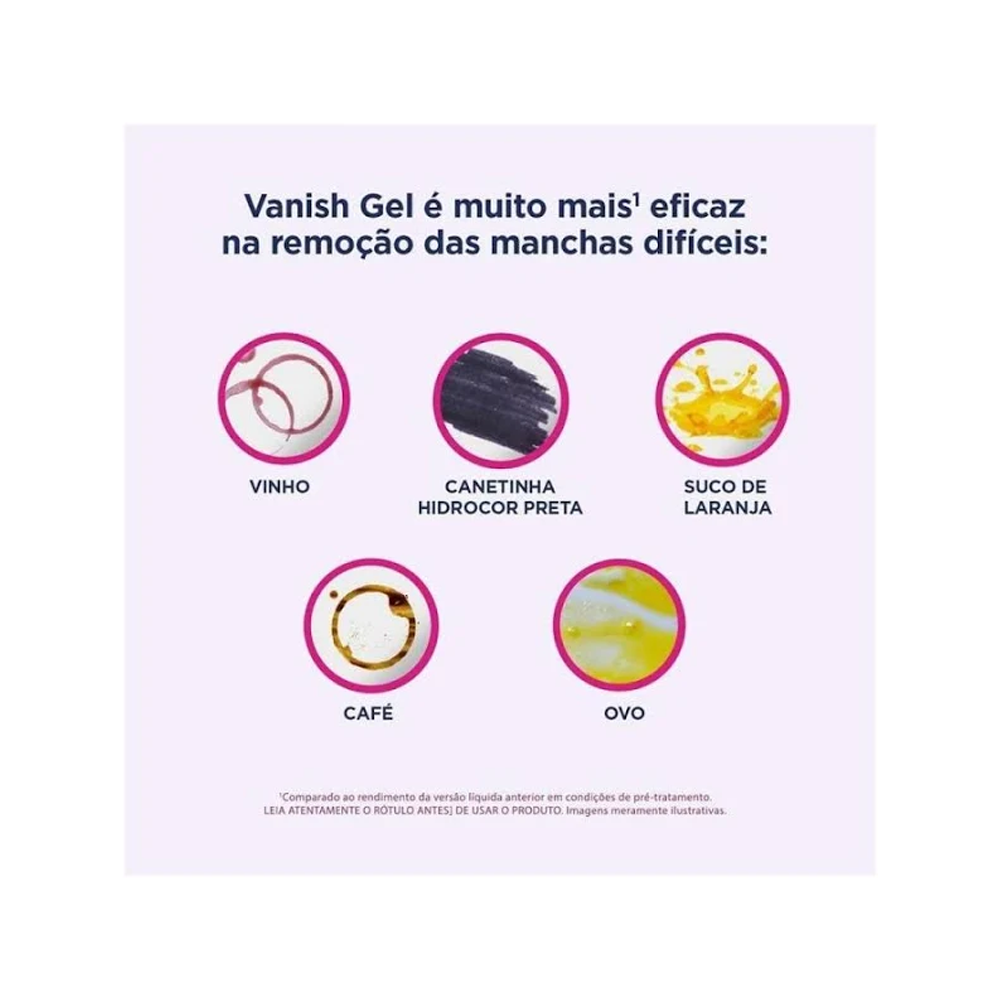 Tira Manchas em Gel Vanish Crystal White 500mL para Roupas Brancas Refil