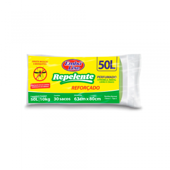 Saco de Lixo 50L Verde Repelente Embalixo com 30 unid.