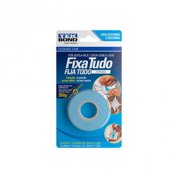 Fita Dupla Face Tekbond Fixa Tudo Espuma 12mm x 1,5m
