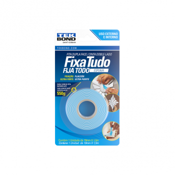Fita Dupla Face Tekbond Fixa Tudo Espuma 19mm x 1,5m