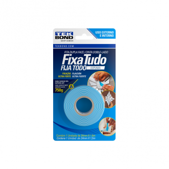 Fita Dupla Face Tekbond Fixa Tudo Espuma 24mm x 1,5m