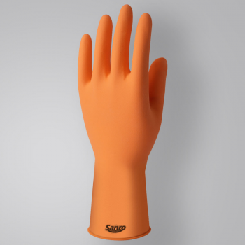 Luva Látex Laranja Sanro Plus - Tamanho M