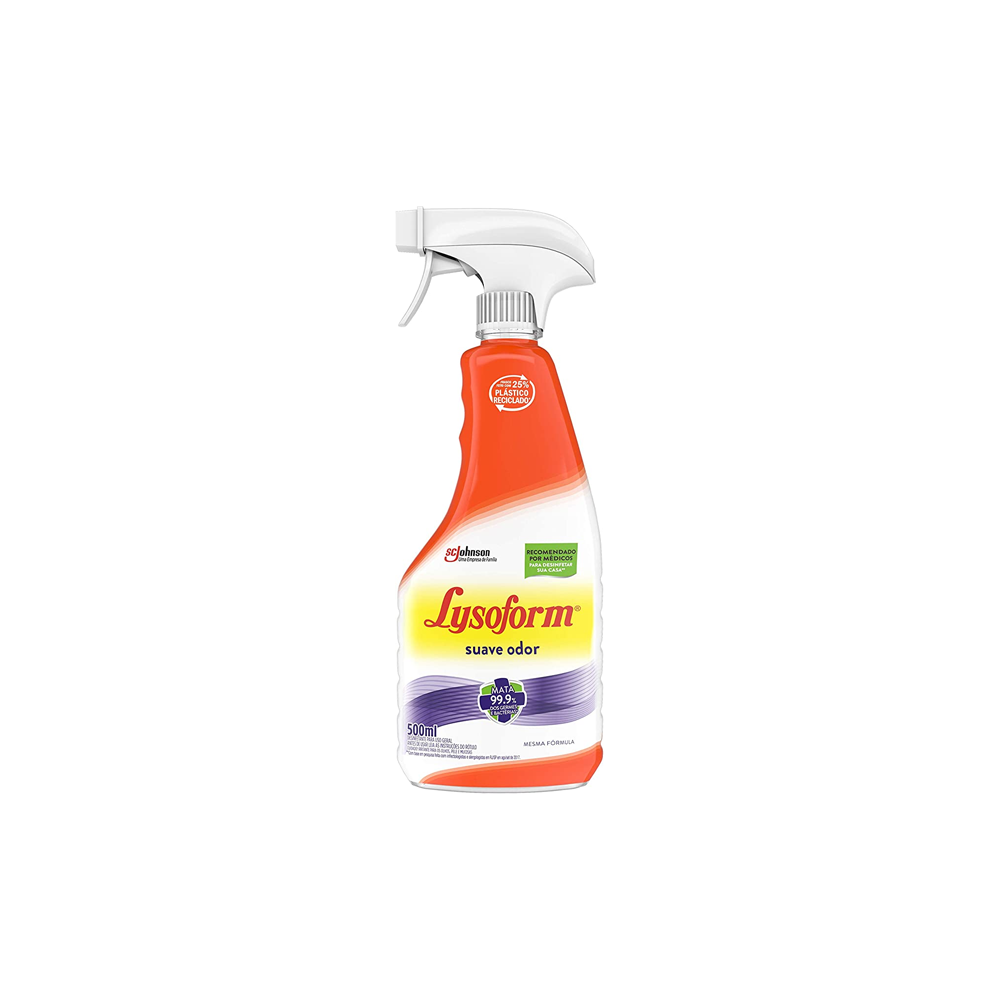 Desinfetante Lysoform Suave Odor 500mL Pulverizador