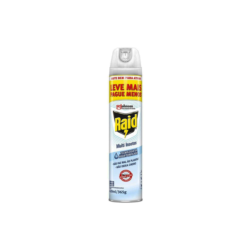 Inseticida Aerossol Raid Multi Aqua Insetos Technology 420mL