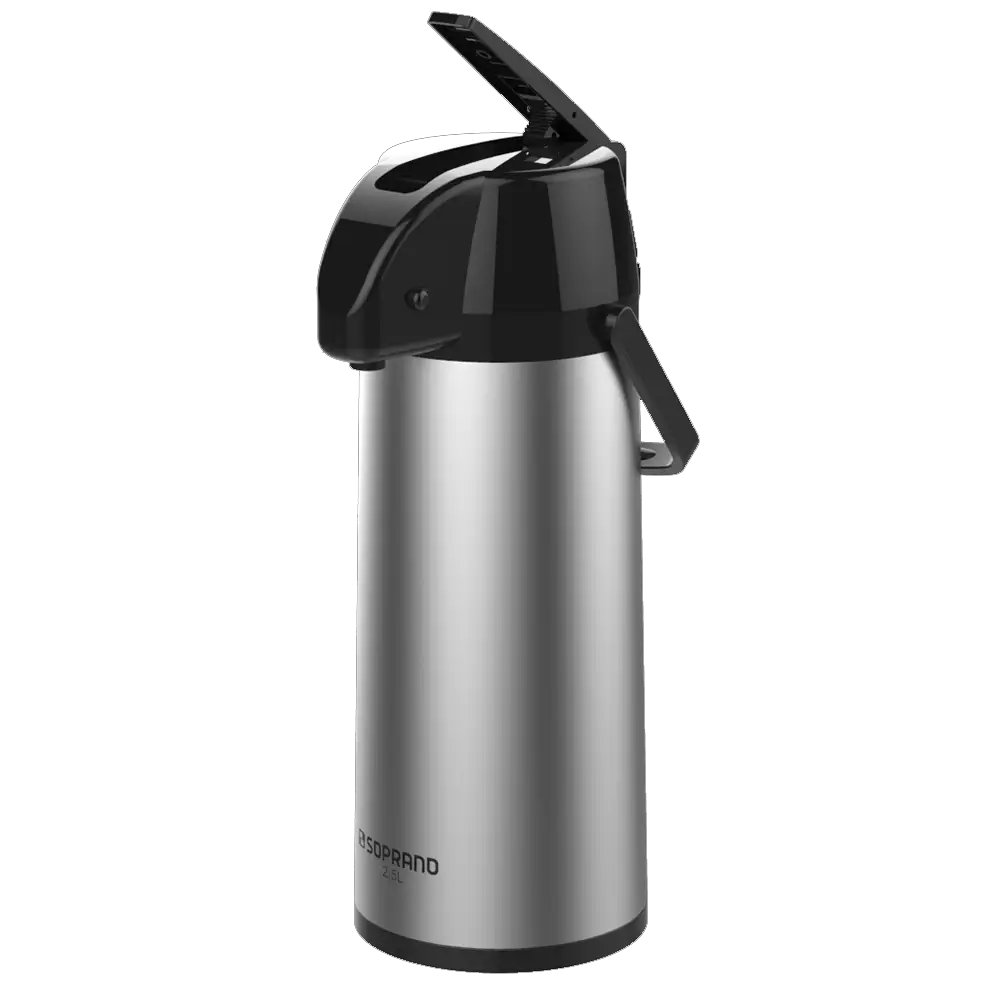 Garrafa Térmica de Pressão 2,5L Soprano Exclusiva Inox