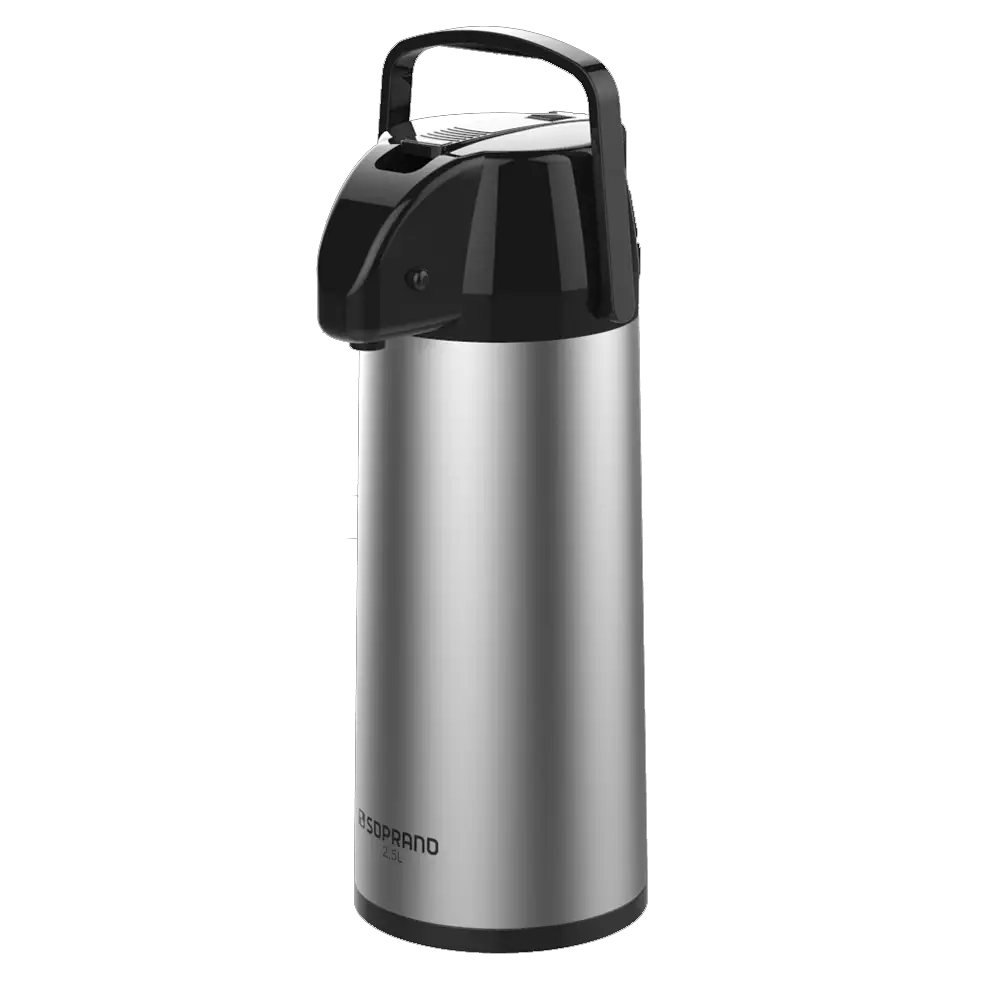 Garrafa Térmica de Pressão 2,5L Soprano Exclusiva Inox