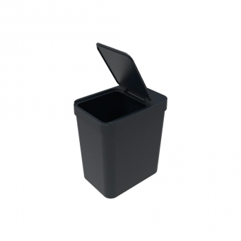 Lixeira com Tampa 5L Soprano Preta com Porta Saco de Lixo
