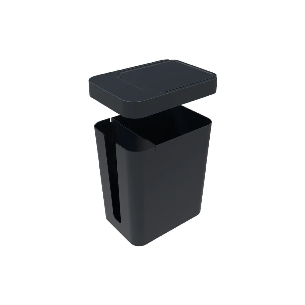 Lixeira com Tampa 5L Soprano Preta com Porta Saco de Lixo
