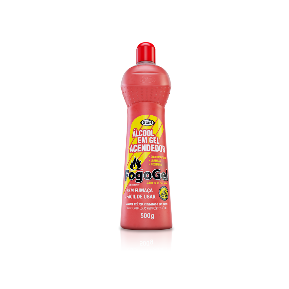 Álcool em Gel 80% Acendedor 500ml Fogo Gel Start 