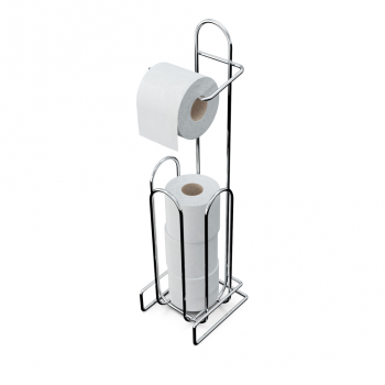 Porta Papel Higiênico de Chão para 4 rolos Stolf Cromado