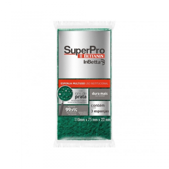 Esponja Dupla Face Multiuso SuperPro com 3 unid.