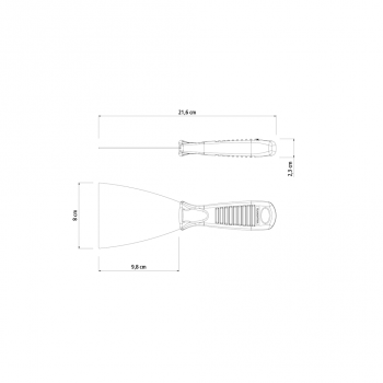 Espátula de Aço Flexível 8cm Tramontina Cabo de Plástico