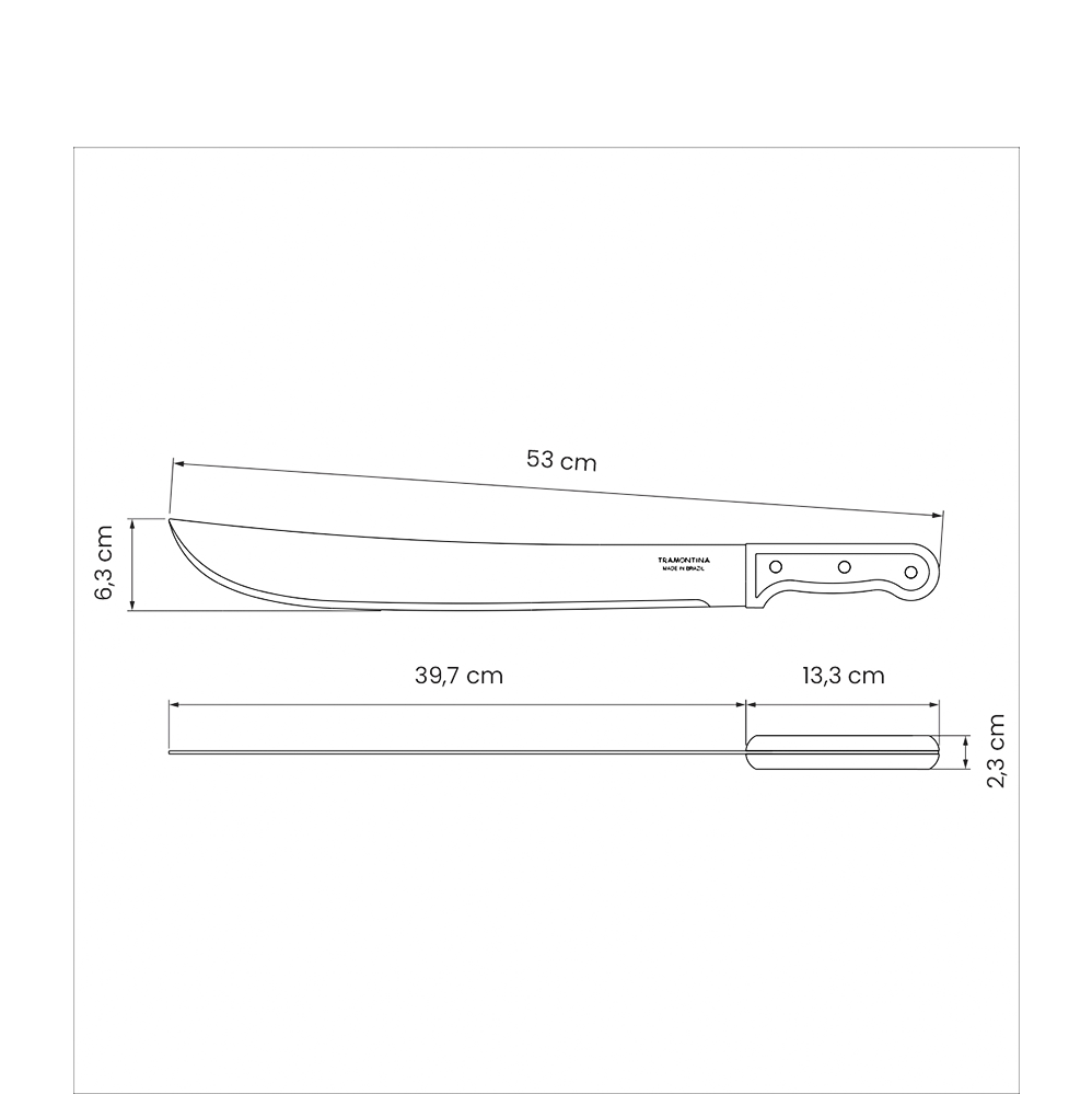 Facão para Mato 16" Tramontina com Cabo de Madeira