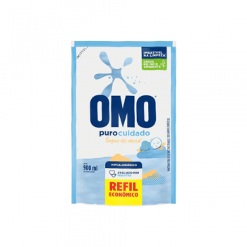 Lava Roupas Líquido Omo Puro Cuidado 900mL Refil