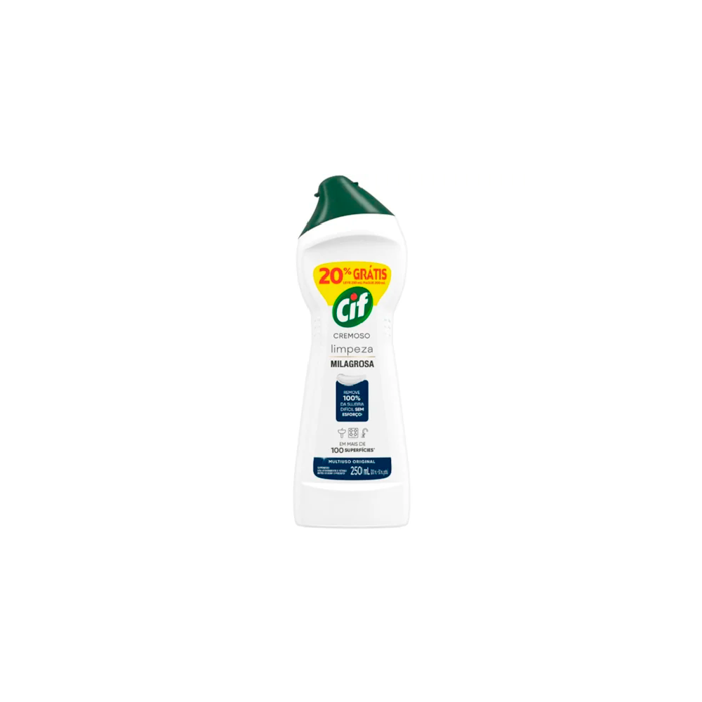 Limpador Cremoso Cif Limpeza Profunda Original 250mL 20% Grátis