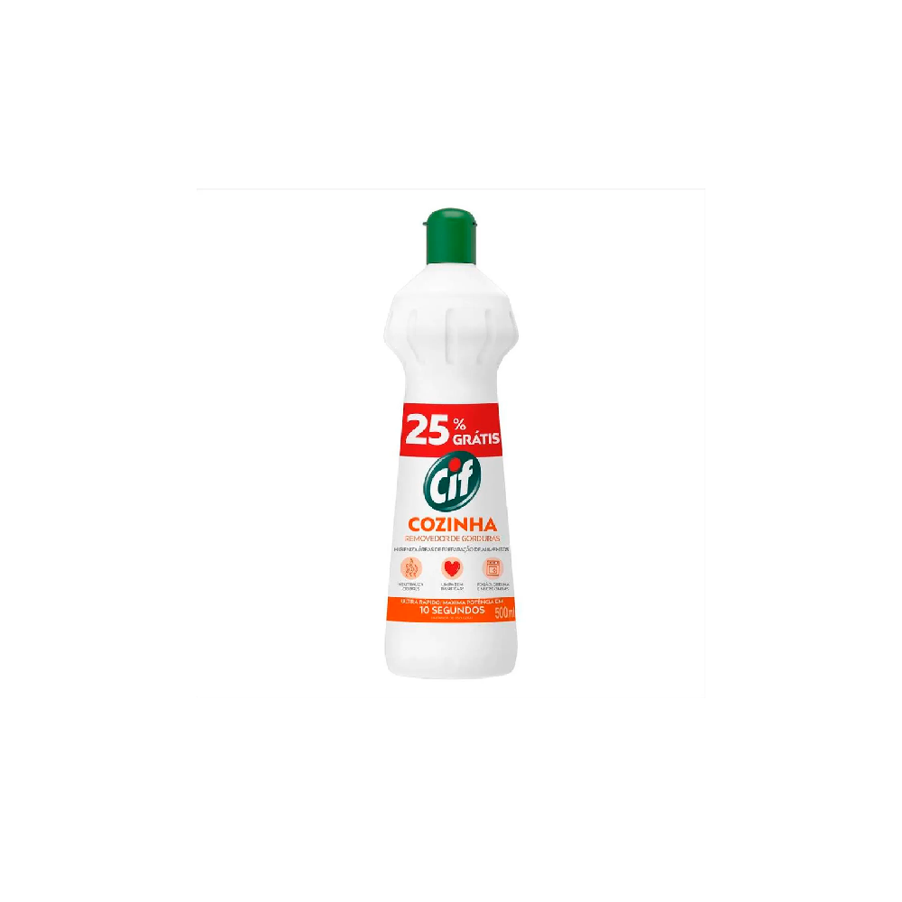 Limpador Desengordurante Cozinha Cif  500mL Squeeze 25% Grátis