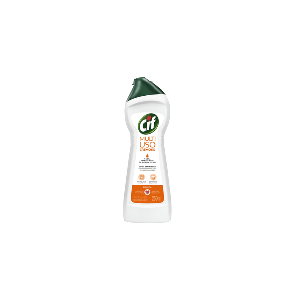 Limpador Cremoso Cif Limpeza Profunda Laranja 250mL