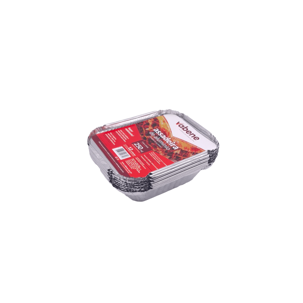 Marmitex de Alumínio 250mL Vabene c/ Tampa PET com 12 unid.