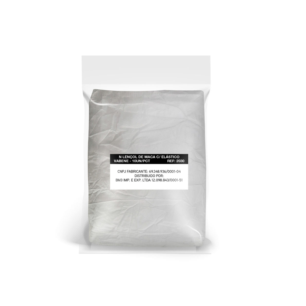 Lençol de Maca TNT Descartável com Elástico Vabene 90x200cm com 10 unid.