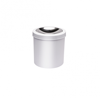 Lixeira com Tampa Basculante Inox 5L Viel Branca
