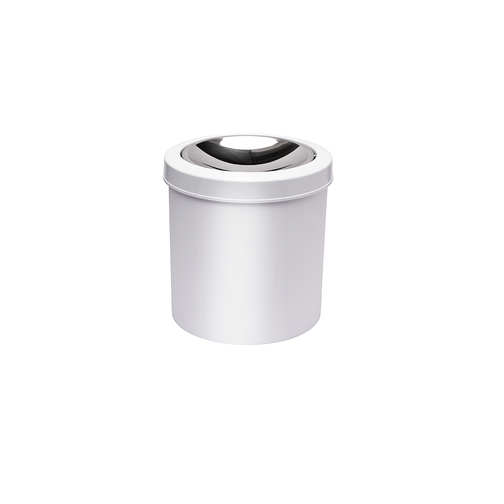 Lixeira com Tampa Basculante Inox 5L Viel Branca