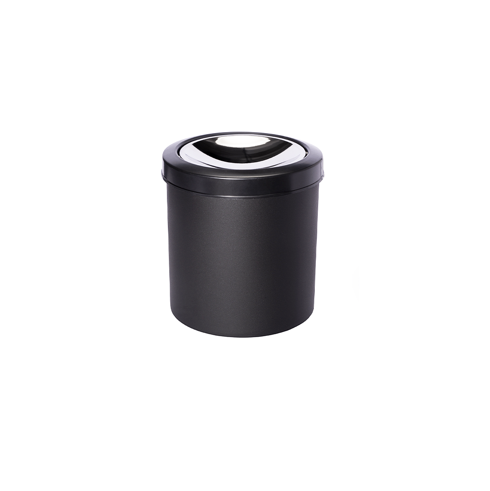 Lixeira com Tampa Basculante Inox 5L Viel Preta