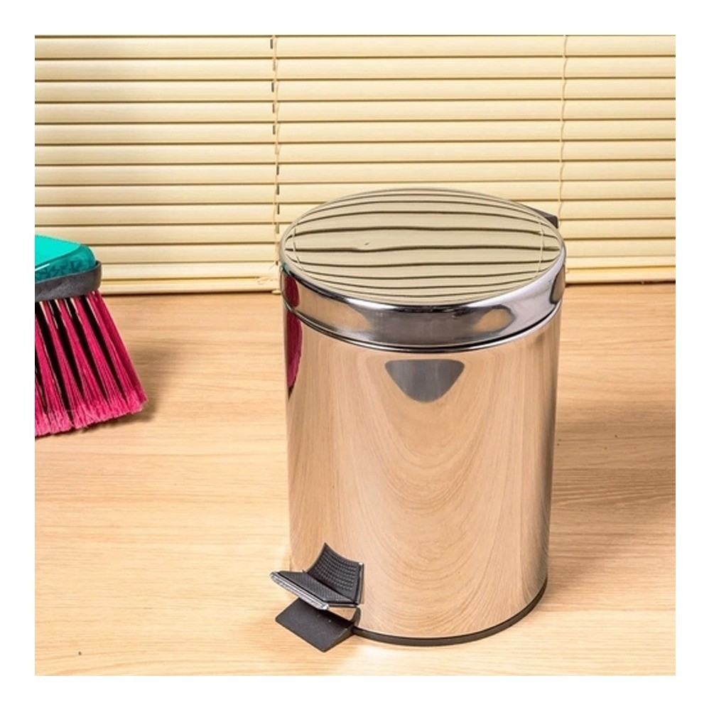 Lixeira Inox com Pedal 4,5L Viel com Tampa Inox