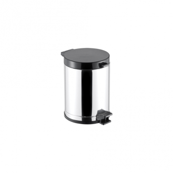 Lixeira Inox com Pedal 4,5L Viel com Tampa Preta 