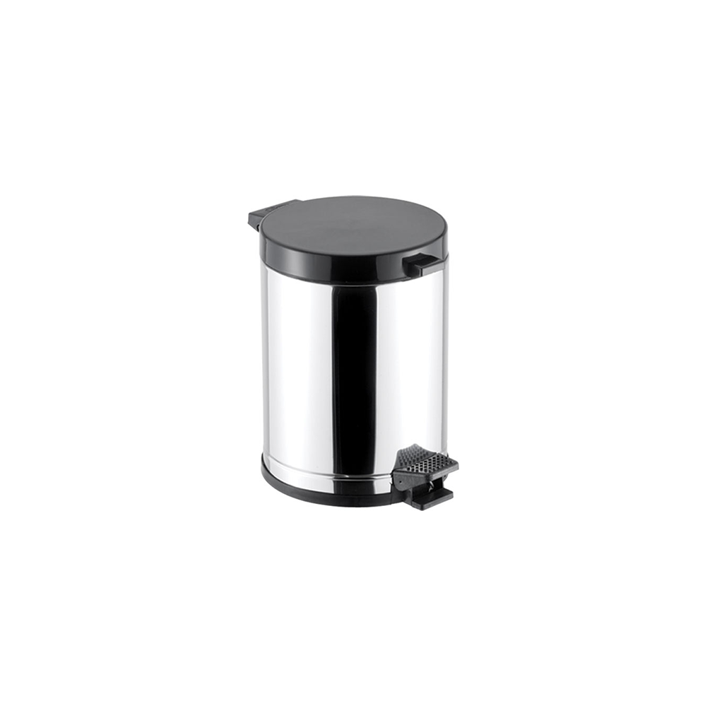 Lixeira Inox com Pedal 4,5L Viel com Tampa Preta 