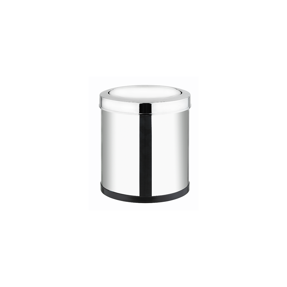 Lixeira Inox com Tampa Basculante 5L Viel com Aro Cromado