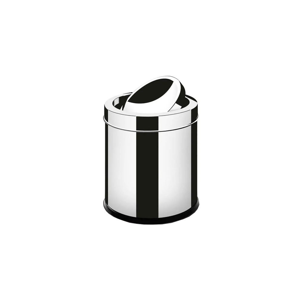 Lixeira Inox com Tampa Basculante 5L Viel com Aro Cromado