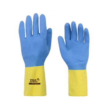 Luva Látex e Neoprene Bicolor 9" Volk Slim - Tamanho G