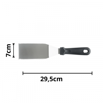 Espátula Curva Profissional Inox Cabo Polipropileno Preto 29,5x7cm Weck