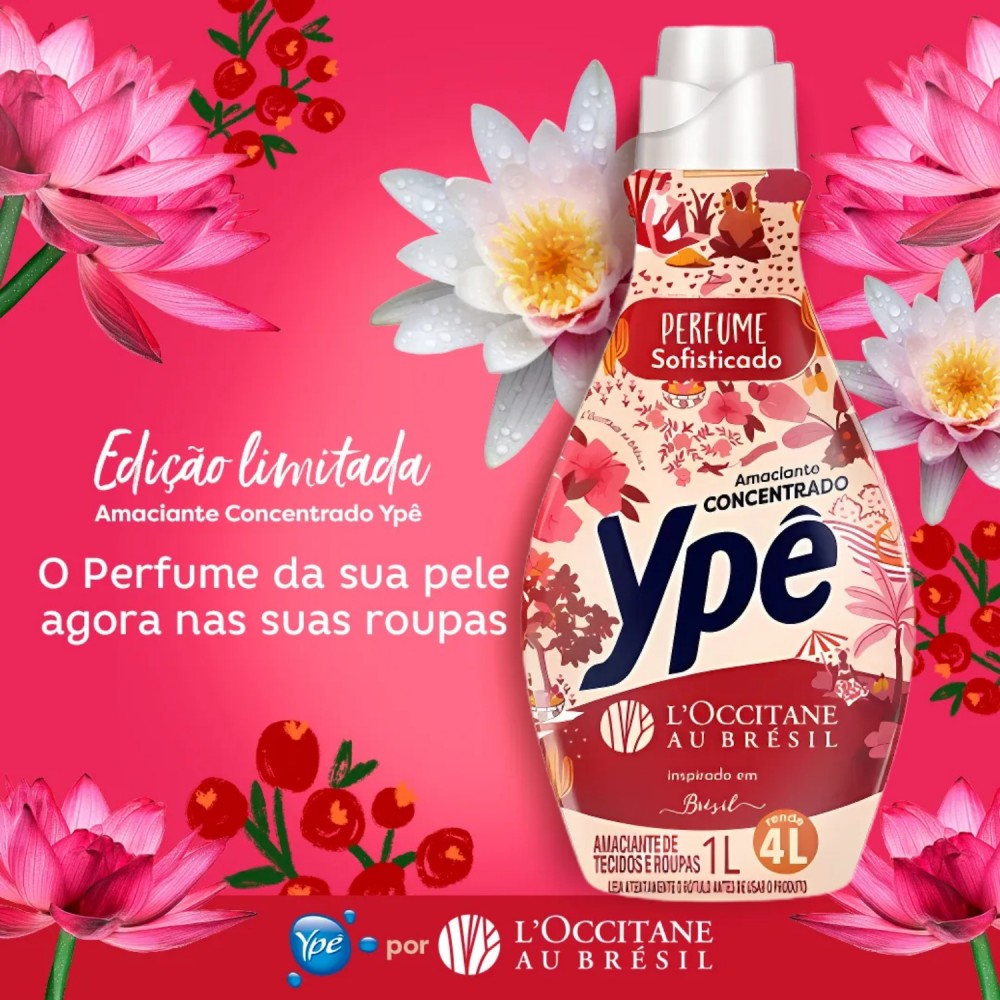 Amaciante Concentrado Ypê 1L L'Occitane Perfume Sofisticado Brésil