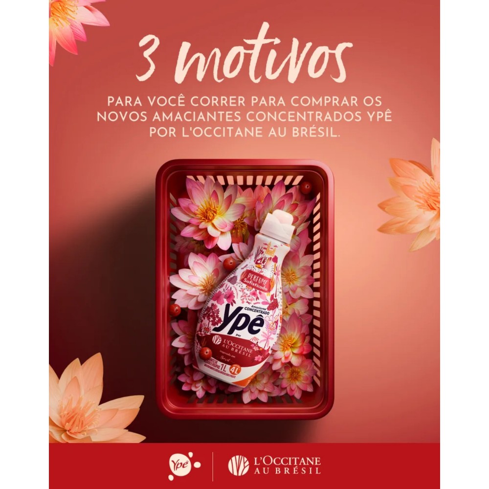 Amaciante Concentrado Ypê 1L L'Occitane Perfume Sofisticado Brésil