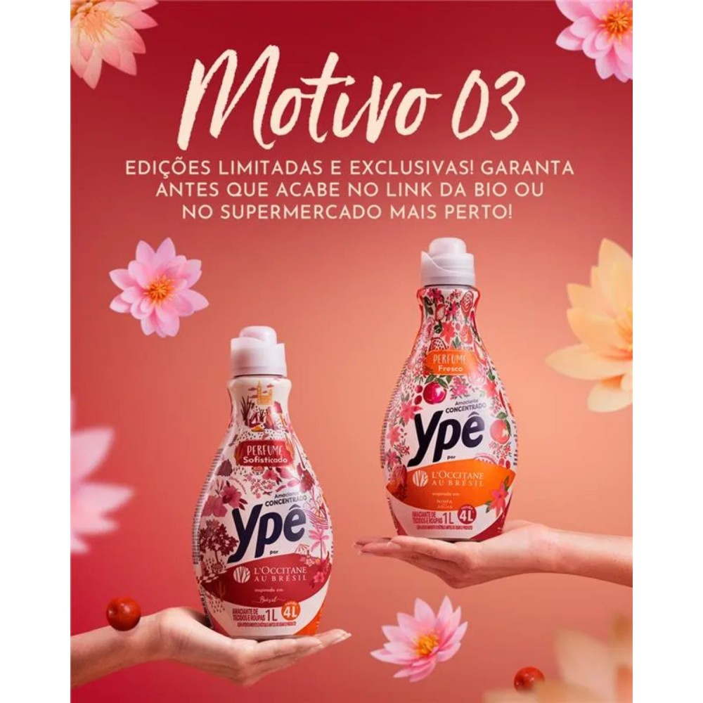 Amaciante Concentrado Ypê 1L L'Occitane Perfume Sofisticado Brésil