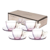 Jogo de Xicaras c/Pires 80ml Bee Rainbow c/4pc Hauskraft 