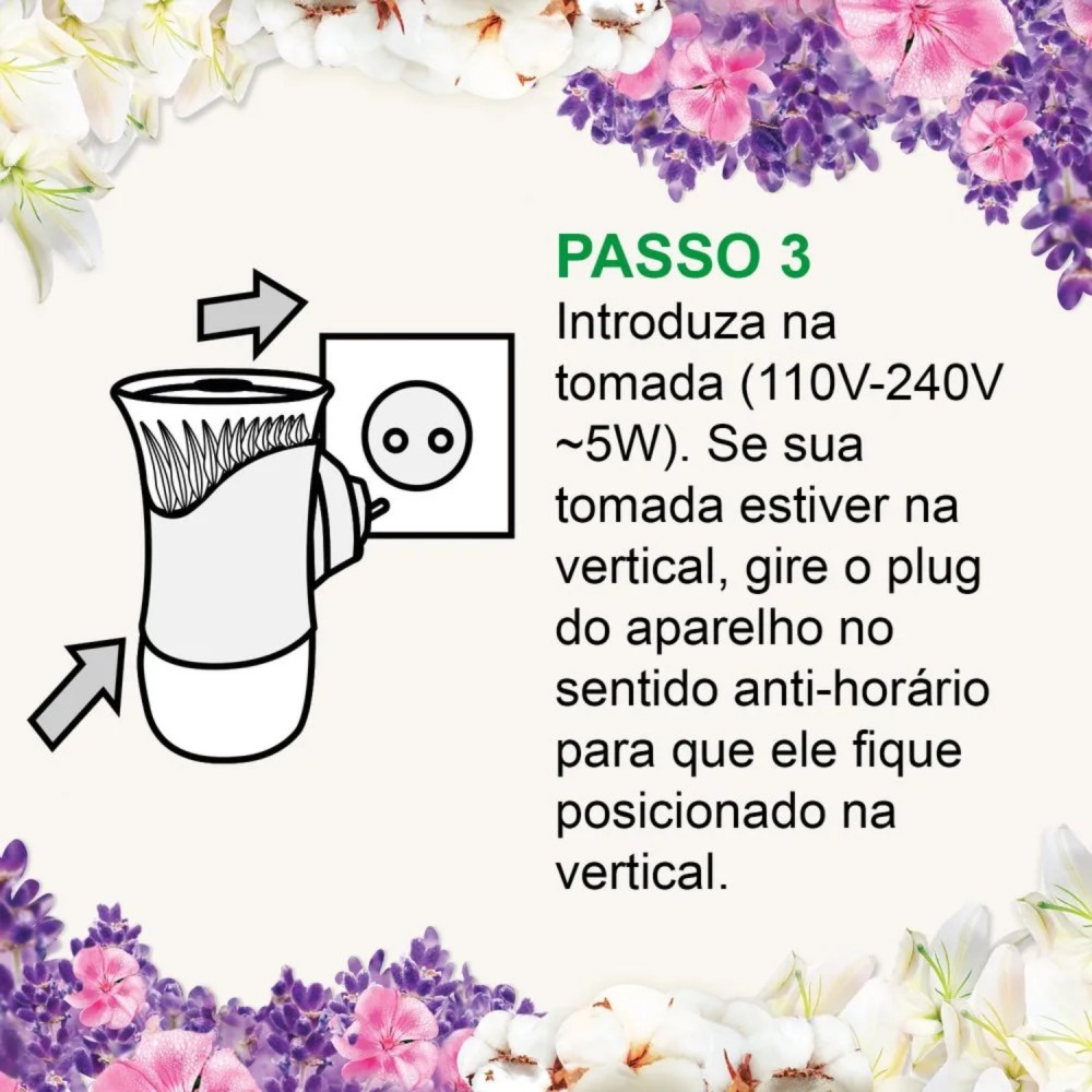 Difusor Elétrico Bom Ar Lavanda e Gerânio Aparelho + Refil 16mL 