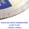 Disco de Corte Diamantado Liso Contínuo Irwin 110mmx20mm 