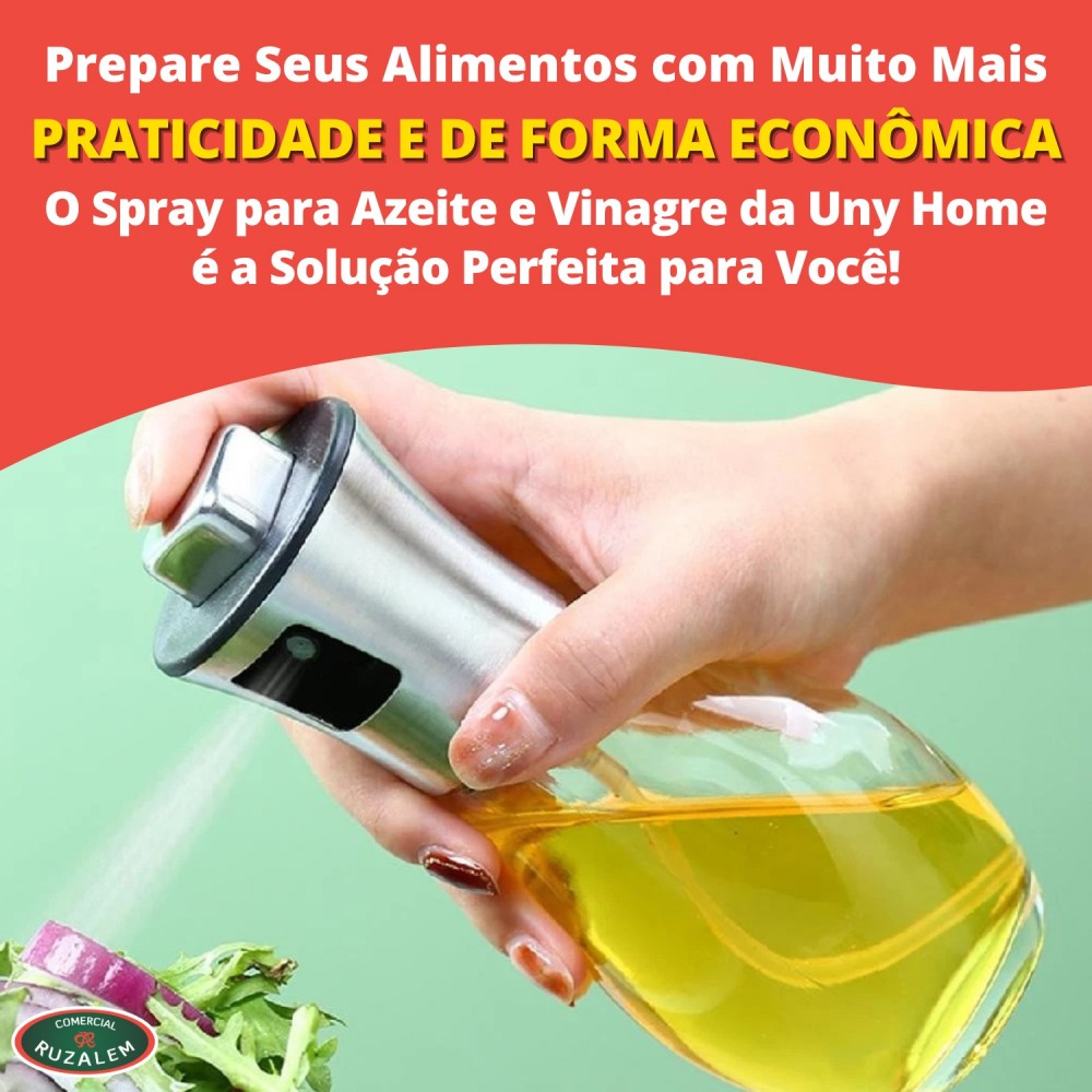 Spray Pulverizador p/ Azeite, Vinagre e Óleo 200mL Galheteiro Unyhome