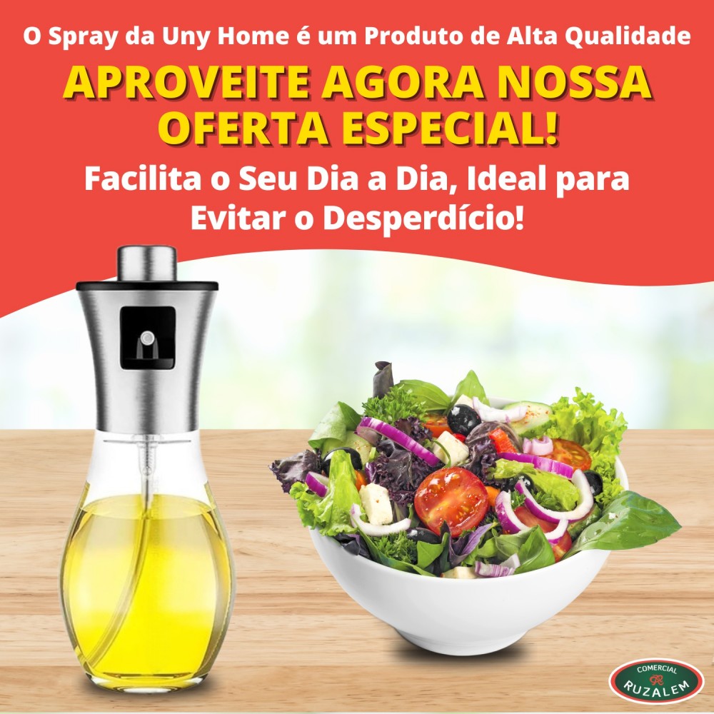Spray Pulverizador p/ Azeite, Vinagre e Óleo 200mL Galheteiro Unyhome