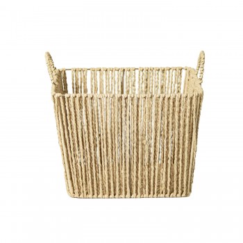 Cesto de Fibra Natural com Alça 30x30x22cm Nature