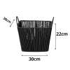 Cesto de Fibra Natural com Alça 30x30x22cm Preto
