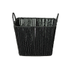 Cesto de Fibra Natural com Alça 30x30x22cm Preto