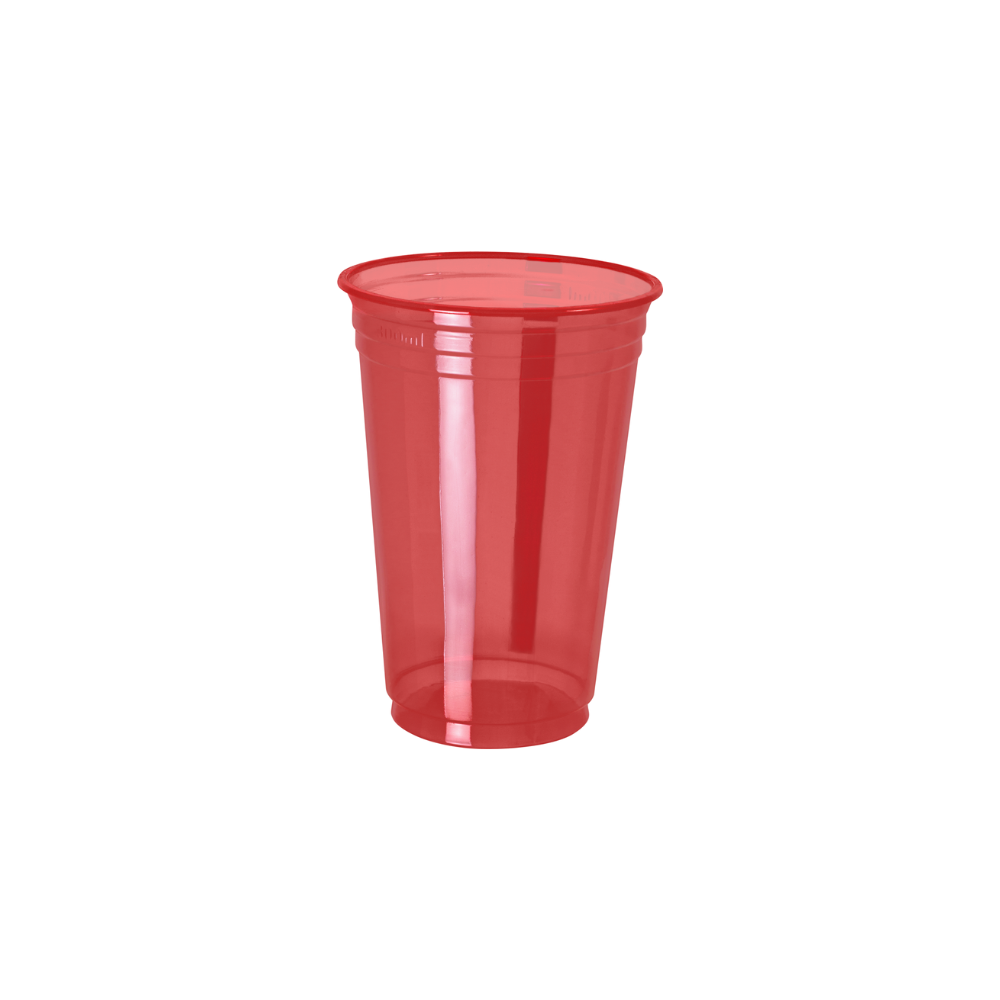 Copo Plástico Descartável 330mL Copobrás Neon Vermelho Balada com 25 unid.