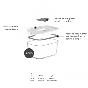 Pote de Vidro Hermético <Ou> 370ml Fresh Lock