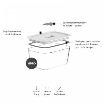 Pote de Vidro Hermético <Ou> 1,2L Fresh Lock
