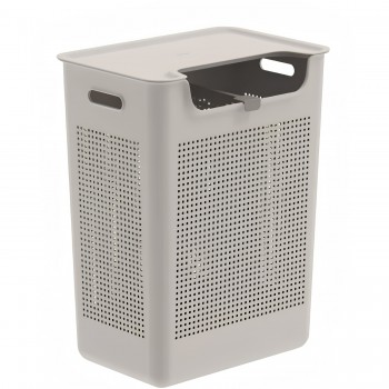 Cesto de Roupas com Duplo Compartimento <Ou> 50L Flow Bege