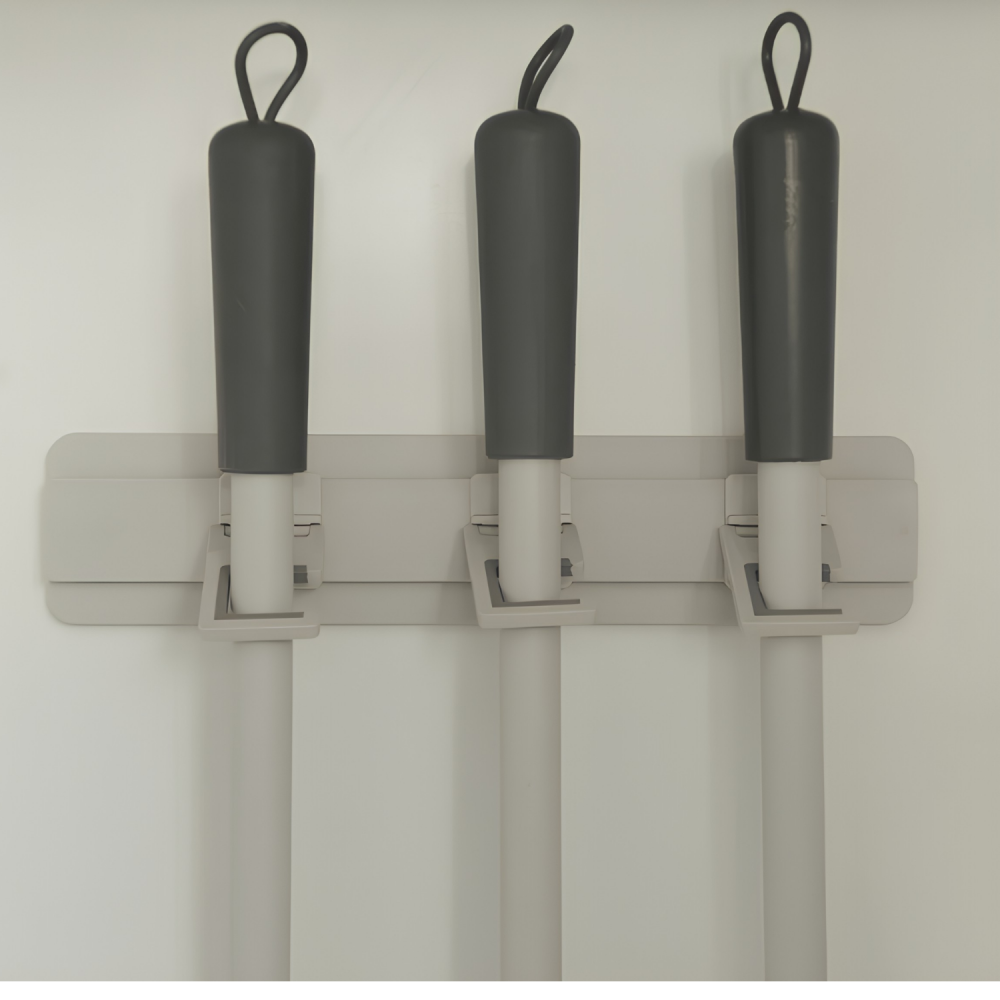 Suporte Para Vassouras e Rodos com 3 Ganchos <Ou> Flow Bege